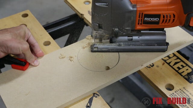 using jigsaw to cut out dust port hole