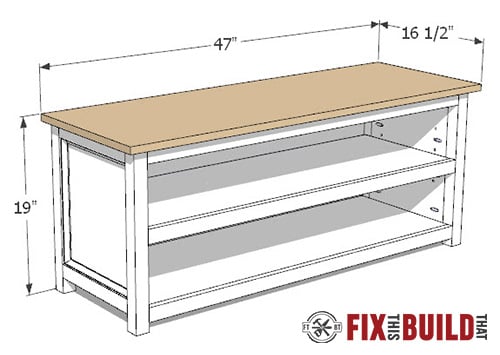 DIY Entryway Shoe Storage Bench Plans