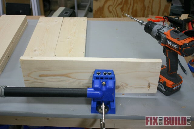 Drilling Pocket Holes in Nightstand