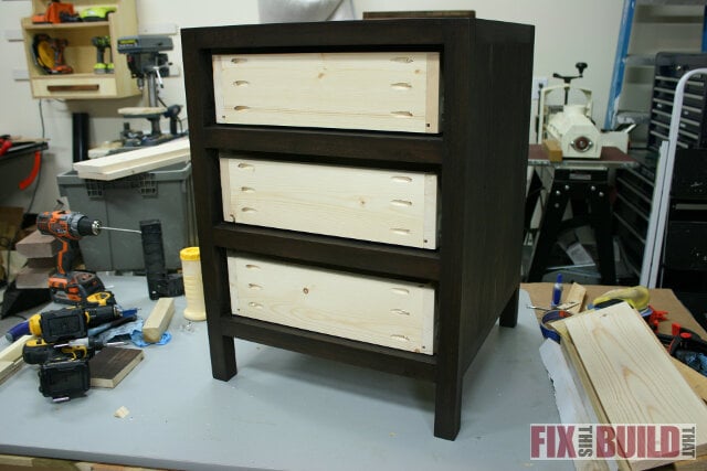 DIY 3 drawer nightstand