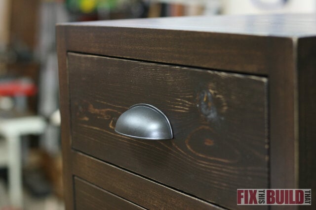 DIY 3 drawer nightstand handle