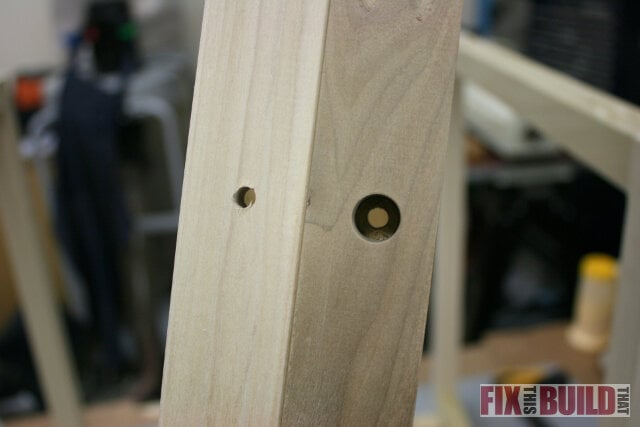 countersink holes reclaimed side table