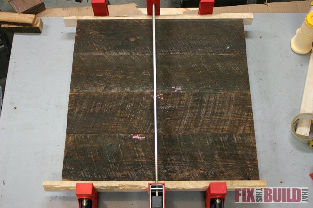 reclaimed wood glue up table