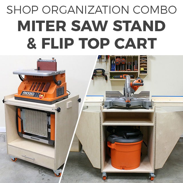 Miter Saw Stand and Flip Top Tool Cart Plans PDF Combo