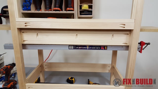 DIY Kids Workbench Back Assembly