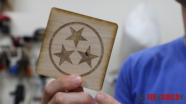Custom Laser Wood Coaster Set-46