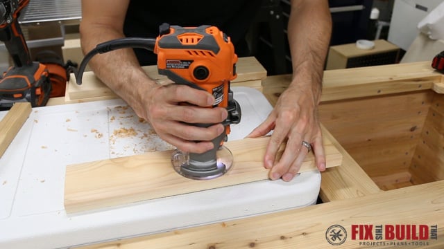 routing edges of cooler top