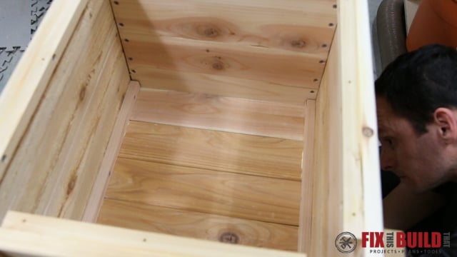 wooden cooler chest assembly