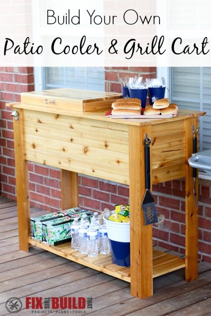 DIY Patio Cooler Cart Plans