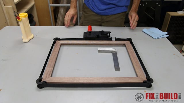 checking square on mitered frame