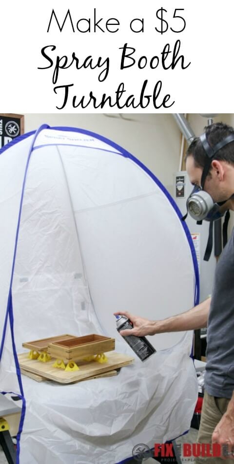 Make this simple DIY Spray Booth Turntable with $5 in hardware in some scrap plywood