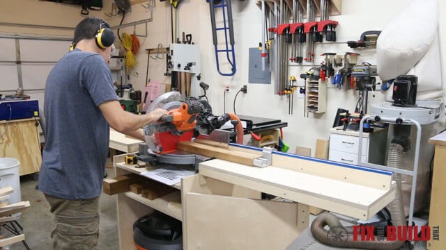 cutting boards on miter saw