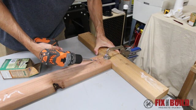 attaching base stretcher with spax screws