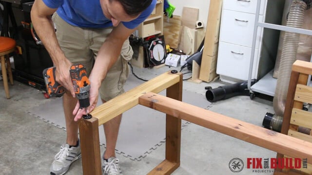 installing rubber feet on outdoor sofa