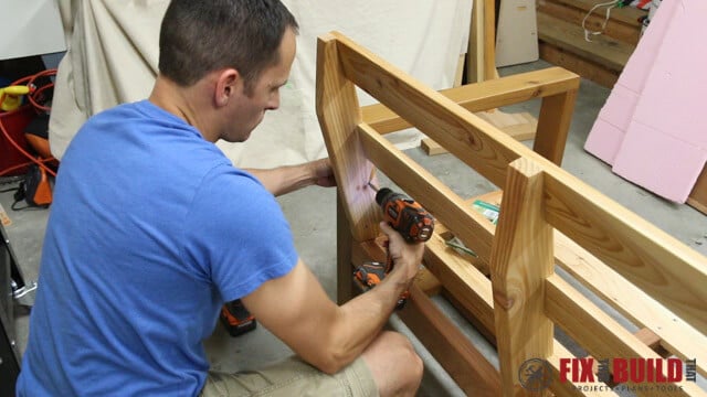 attaching back to modern outdoor couch