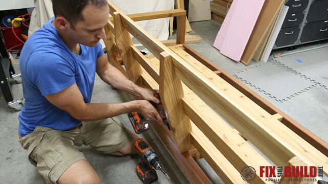 attaching back to modern outdoor couch