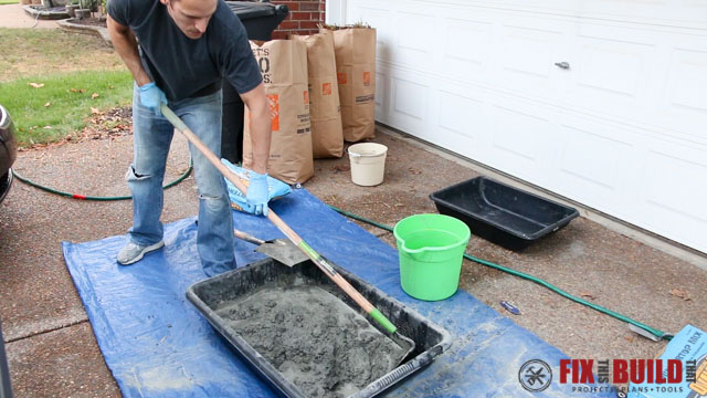 mixing quikrete countertop mix