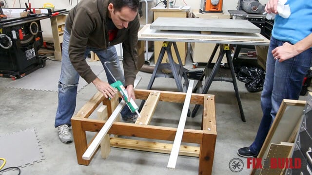 caulk on outdoor coffee table