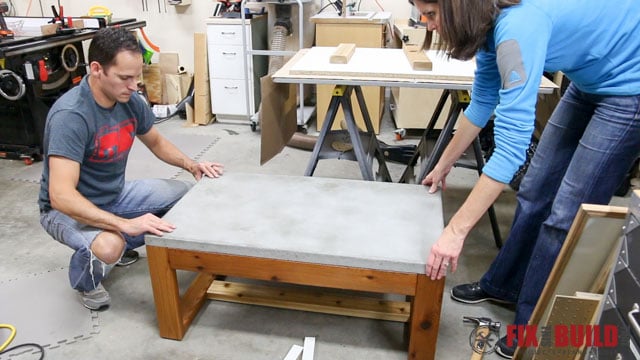 putting concrete top on outdoor coffee table