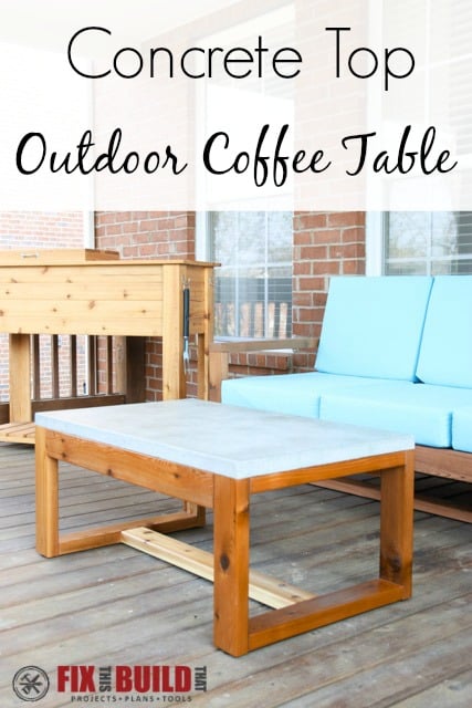 Build a DIY Concrete Top Outdoor Coffee Table