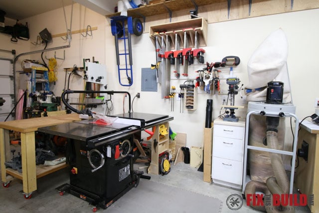 tablesaw corner of shop