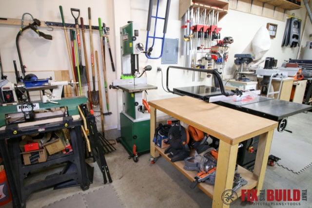back of tablesaw area