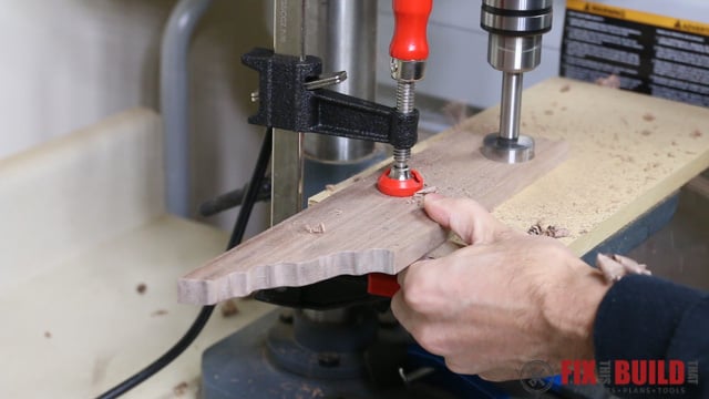drilling holes with forstner bit on drill press
