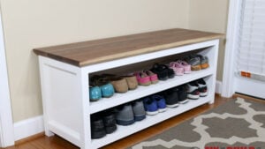 DIY Shoe Storage Bench for Entryway