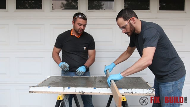 screeding a concrete form