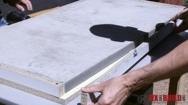 concrete form removal from side table top