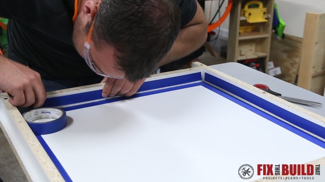 masking the concrete form for silicone
