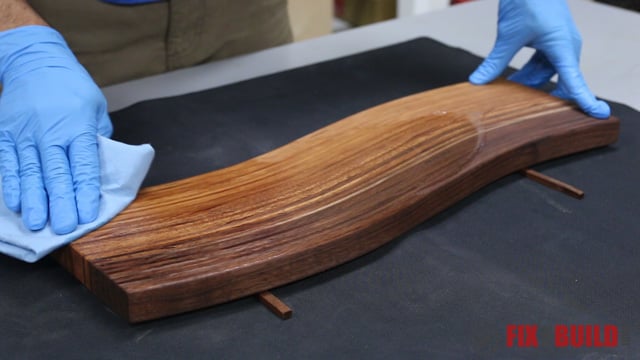 sealing a wood cutting board with beesax and mineral oil