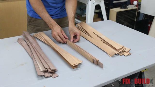 DIY Curved Cutting Board Sorting the Laminations
