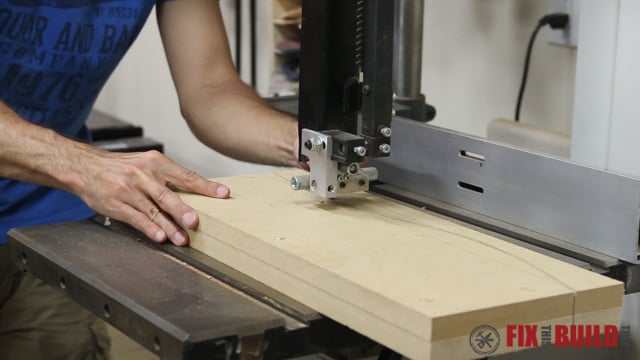 Cutting bent lamination form out on bandsaw