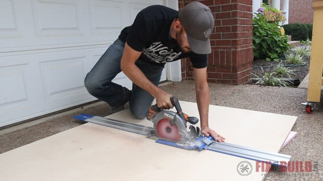 using Kreg Accu-cut to break down plywood