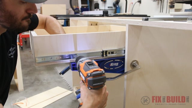 using the Kreg drawer slide jig