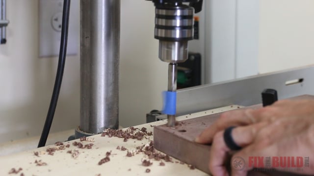 drilling dowel holes on the drill press