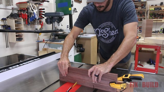 cutting out a wooden drawer handle