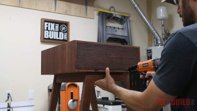 attaching the modern side table back