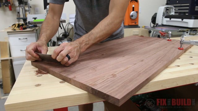 how to use a card scraper on a table top