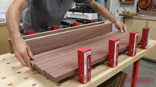 gluing up an end table top