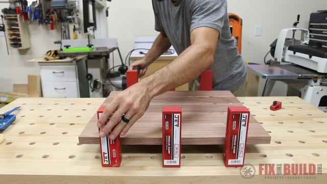 end table glue up
