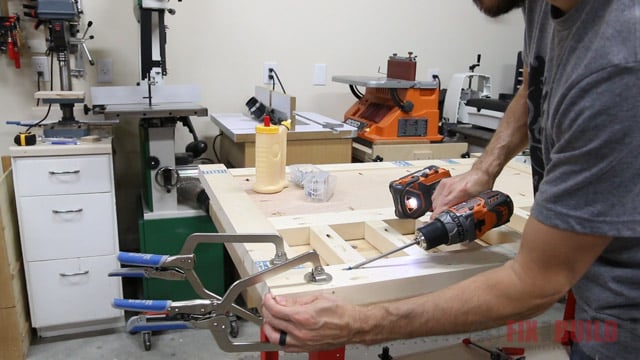 assembling the headboard of a diy twin bed