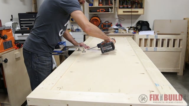 assembling the back of a diy daybed
