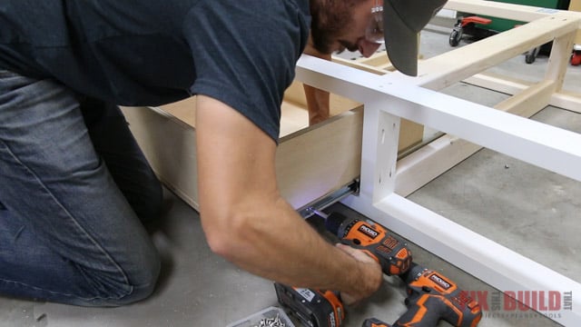 installing drawers in a diy daybed
