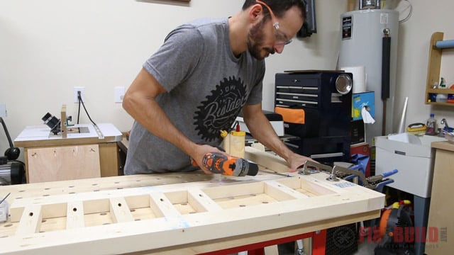 Securing the rails on the DIY daybed