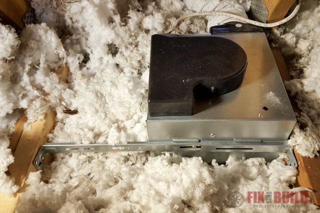 attaching bathroom fan to the studs in attic