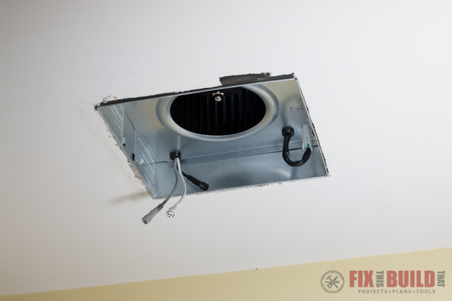 bathroom exhaust fan with speaker wires