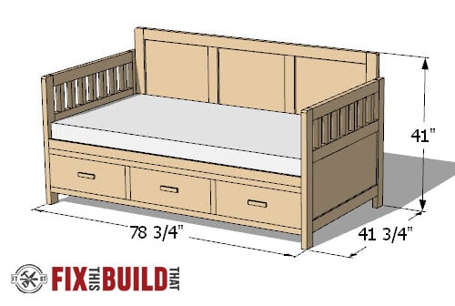 diy daybed plans twin bed