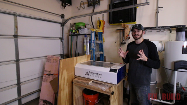 full spectrum hobby laser on mobile cart
